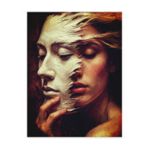 Surreal Woman Portrait with Painted Mask