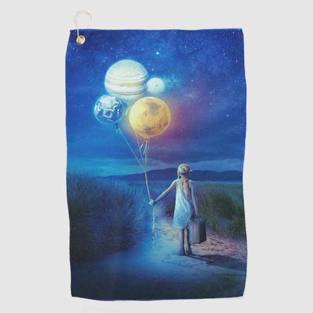 Surreal zieht in ihre Zukunft Golfhandtuch (Vorderseite)