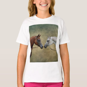 Surreal zwei Pferde Malerei. T-Shirt