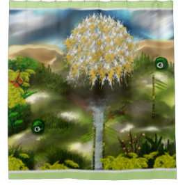 Surreale Augen Traum von Leuchtern Abstrakte Kunst Duschvorhang