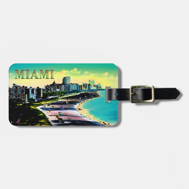 Surreale Farben des Miami Beachs Florida Gepäckanhänger (Vorderseite horizontal)