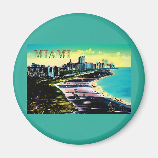 Surreale Farben von Miami Beach Florida Magnet (Vorne)