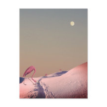 Surreale Flamingos im Schnee