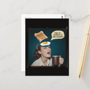 Surreale Frau, Eier zum Frühstück In dieser Wirtsc Postkarte