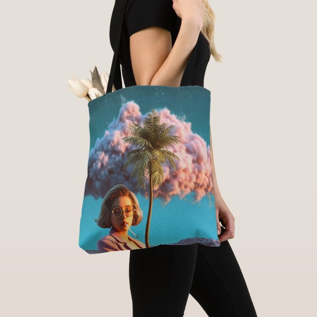 Surreale Frau mit Palme (Von Nahem)