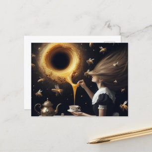 Surreale Frauen und Bienen Morgentee und Honig Postkarte