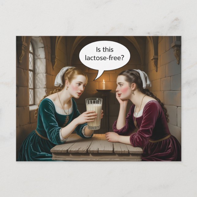 Surreale Frauen und Milch Ist dieses Lactose-frei? Postkarte (Vorderseite)