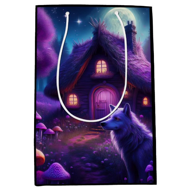 Surreale Hütte im Wald Mittlere Geschenktüte (Vorderseite)