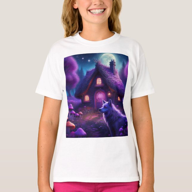 Surreale Hütte im Wald T-Shirt (Vorderseite)