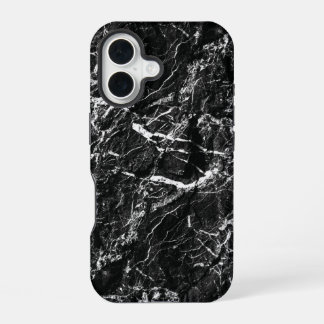 Surreale Natur-Fauxtextur aus schwarzem Stein iPhone 16 Hülle