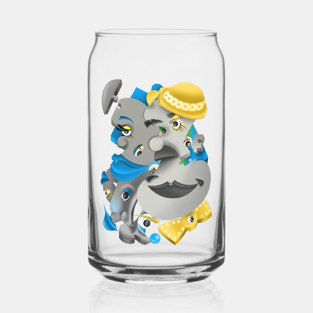 Surreale Rätsel Gesichter können Glass Dosenglas (Vorderseite)