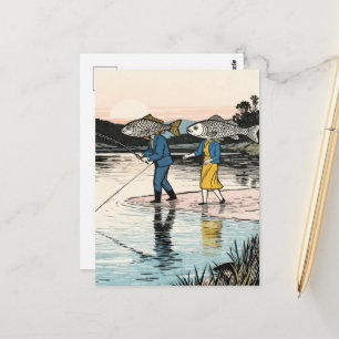 Surrealer Angelpaar Postkarte