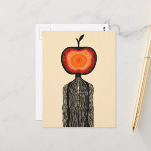 Surrealer Apfel-Mensch Postkarte