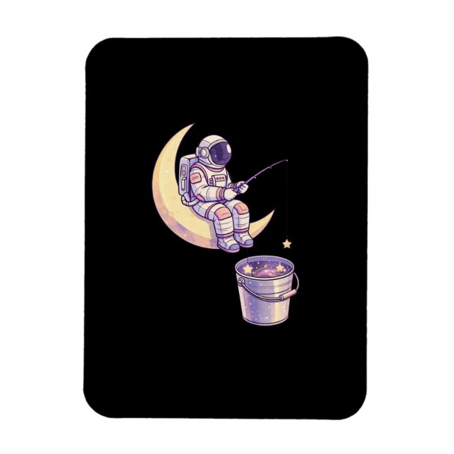 Surrealer Astronaut beim Sternfischen Wandkunst - Magnet (Vertikal)
