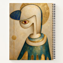 Surrealer blau-goldener Spiralblock