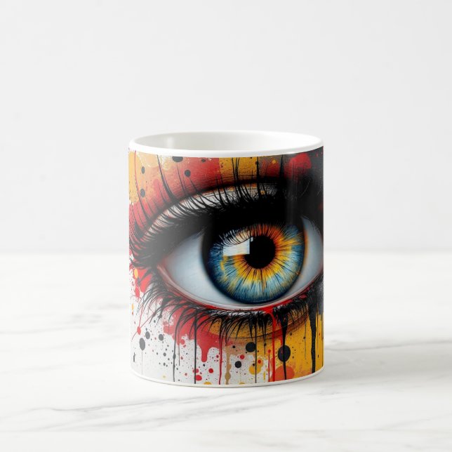 Surrealer Blick-Splash Kaffeetasse (Mittel)