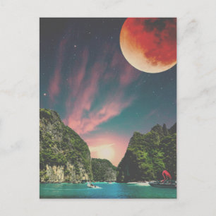 Surrealer Collage schöner Landschaft Postkarte