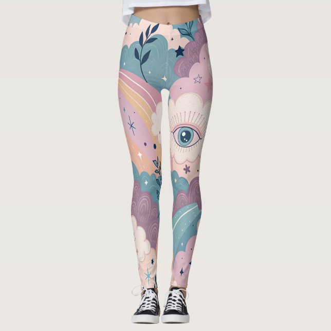 Surrealer Dreamcore-Textur – Nahtloses Ätherisches Leggings (Vorderseite)