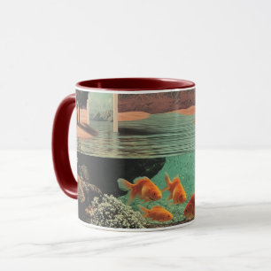 Surrealer Durchgang in der Wüste mit Unterwasserwe Tasse
