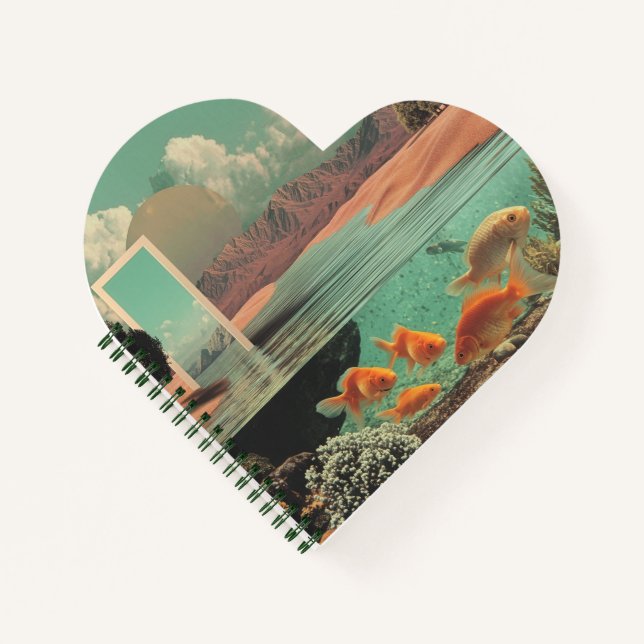 Surrealer Eingang in der Wüste mit Unterwasser Notizbuch (Vorderseite)