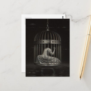 Surrealer eingesperrter Mensch Dark Fantasy Postkarte