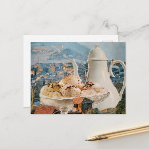 Surrealer Eiscreme-Stadt-Collage Postkarte