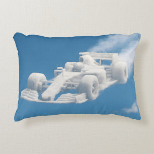 Surrealer F1-Wolken-Rennwagen-Kissen mit Kunstakze Dekokissen