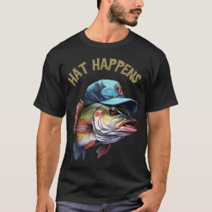 Surrealer Fisch in einer Hut-Cartoon-Illustration T-Shirt