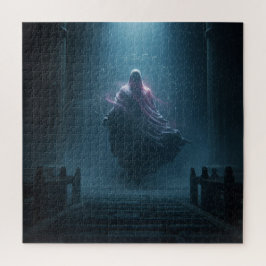 Surrealer gediegener Geist im alten mystischen Tem Puzzle