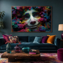 Surrealer Gesicht 36x24 Acryl-Wandkunst