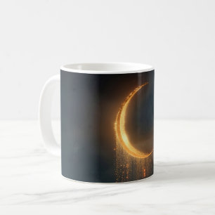 Surrealer goldener Halbmond über dem Ozean Kaffeetasse