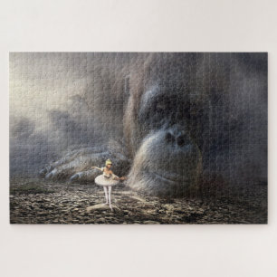 Surrealer Gorilla und Ballerina Puzzle