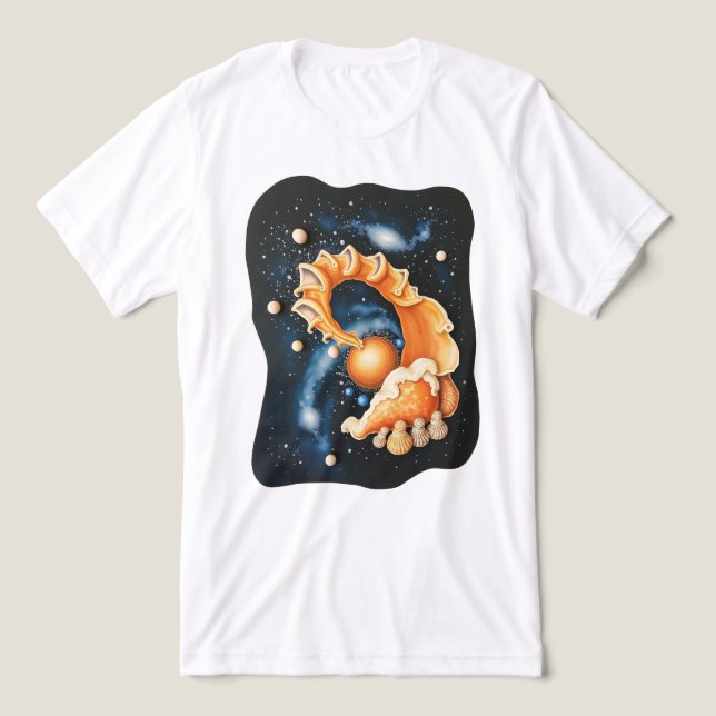 Surrealer himmlischer Muschel-T-Shirt mit kosmisch Tri-Blend Shirt (Design Vorderseite)
