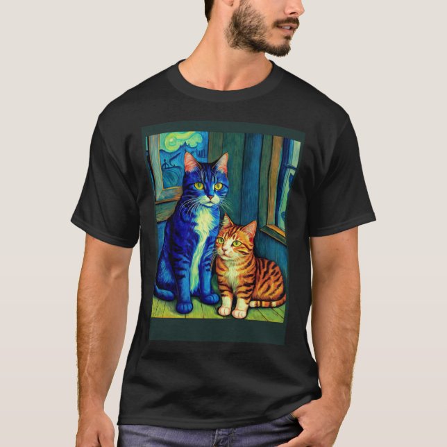 Surrealer impressionistischer Katzen-Impressionism T-Shirt (Vorderseite)