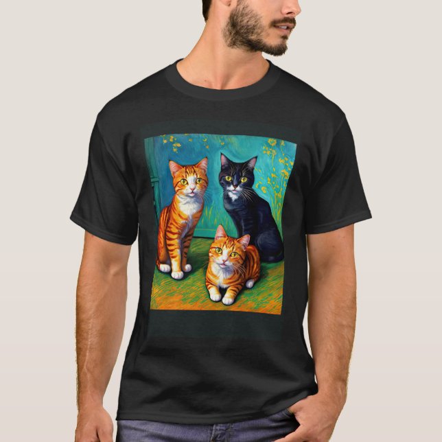 Surrealer impressionistischer Katzen-Impressionism T-Shirt (Vorderseite)