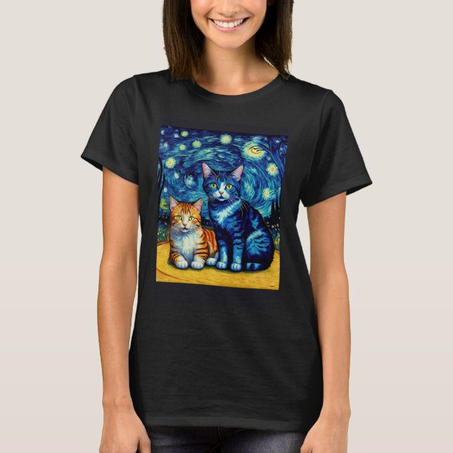 Surrealer impressionistischer Katzen-Impressionism T-Shirt (Vorderseite)