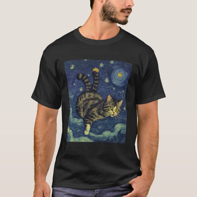 Surrealer impressionistischer Katzenimpressionismu T-Shirt (Vorderseite)