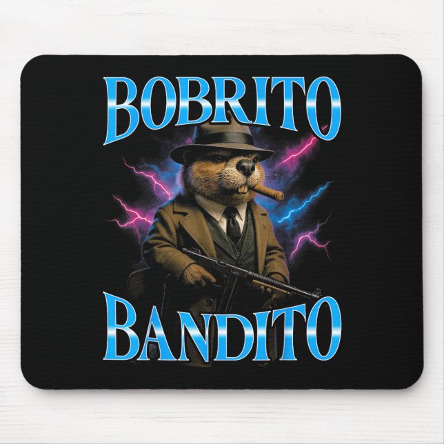 Surrealer italienischer Brainrot-Meme-Bobrito-Band Mousepad (Vorne)