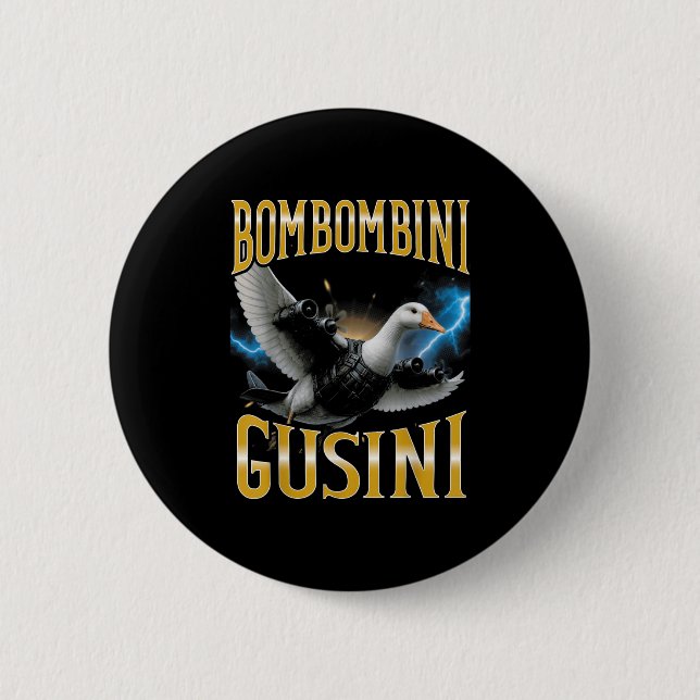 Surrealer italienischer Brainrot-Meme-Bombombini-G Button (Vorderseite)