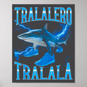 Surrealer italienischer Brainrot-Meme-Tralalero-Tr Poster