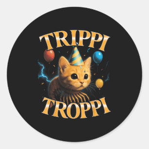 Surrealer italienischer Brainrot-Meme-Trippi-Tropp Runder Aufkleber