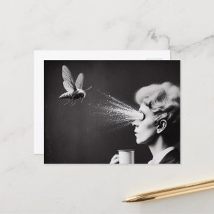 Surrealer Kaffee und Bienenaffee Postkarte