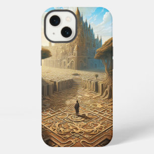 Surrealer Labyrinth-Schloss-Landschaft Fantasy-Kun iPhone 13 Hülle