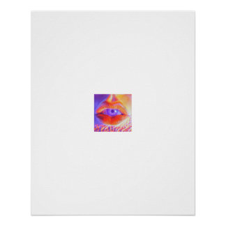 Surrealer Lippen-Augen-Porträtposter in lebendigen Poster
