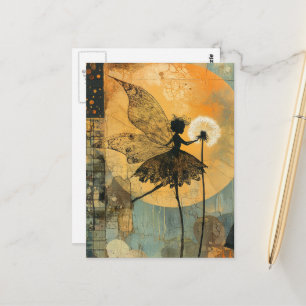 Surrealer Löwenzahn Fee Postkarte