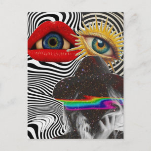Surrealer Mixed-Media-Collage-Postkarte Postkarte
