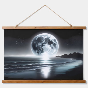 Surrealer Monsun über ruhiger Meeresküste Wandteppich Mit Holzrahmen