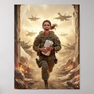 Surrealer Mut in einer chaotischen Welt Poster