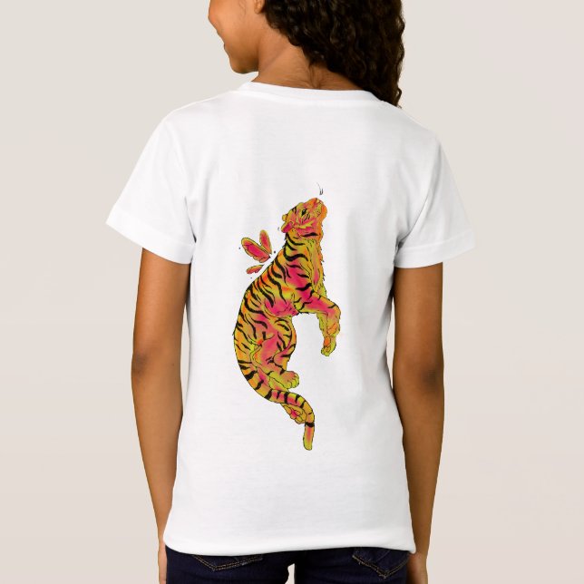 Surrealer Neon-Tiger T-Shirt (Rückseite)