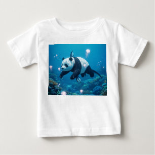 Surrealer Panda-Bär schwimmt mit Quallen Baby T-shirt